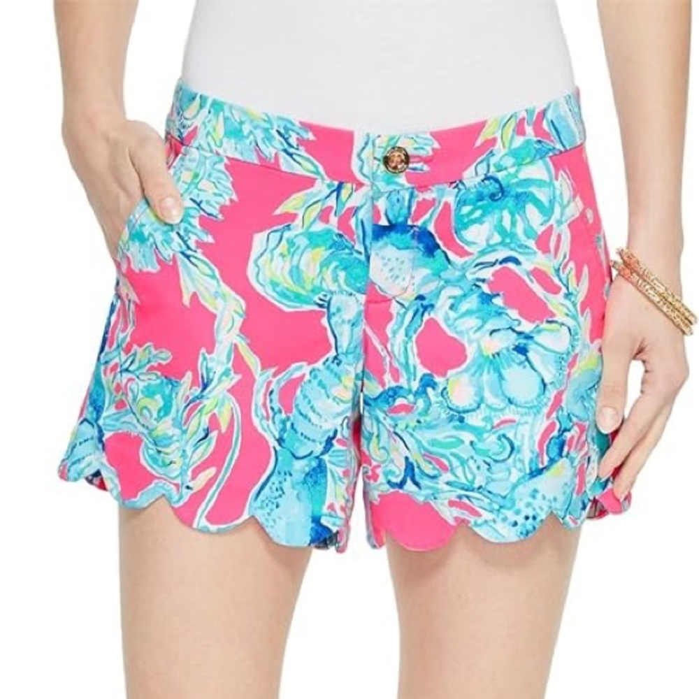 Lilly Pulitzer The Buttercup Stretch Short in Raz Berry Lobsters in Love Sz 10